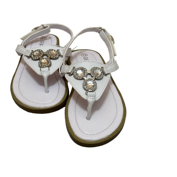 NWT, George Girl's Size 13 White Sandal - Picture 1 of 10